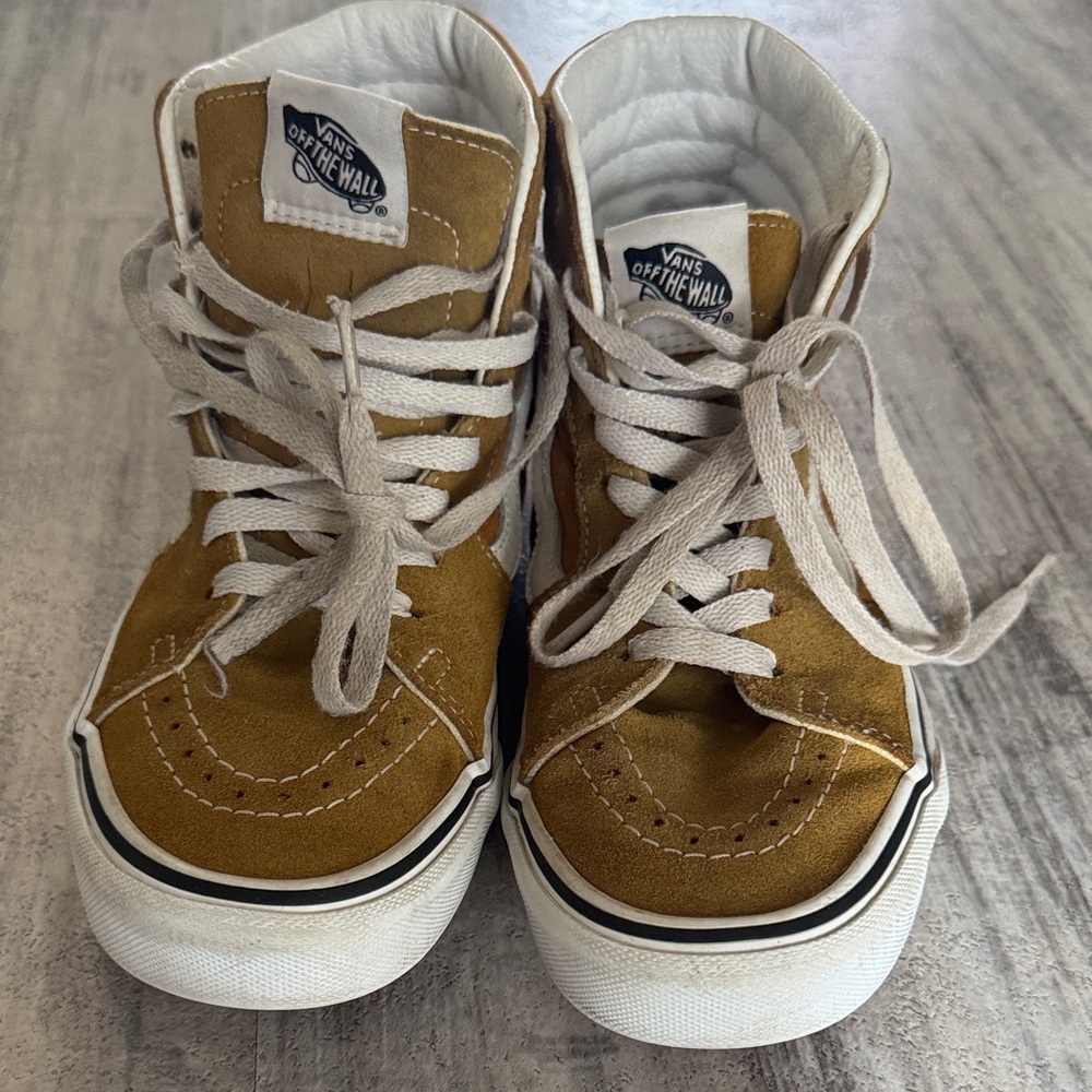 Vans High-Top Sneakers - Tan and White